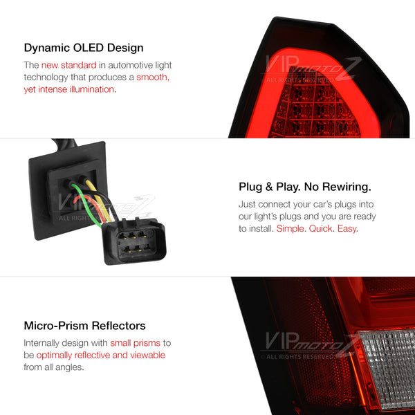 2005-2007 Chrysler 300C Rosso Burgundy Tail Light