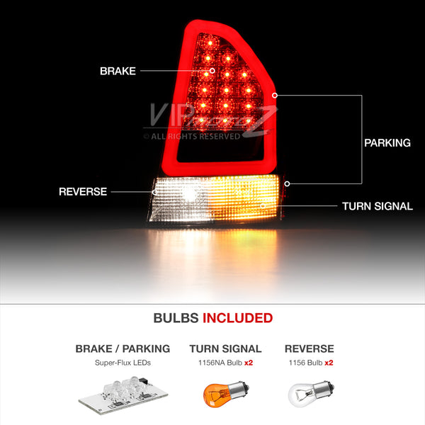 2005-2007 Chrysler 300C Rosso Burgundy Tail Light