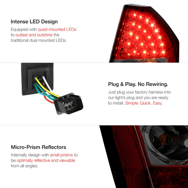 2008-2010 Chrysler 300C Rosso Burgundy Tail Light