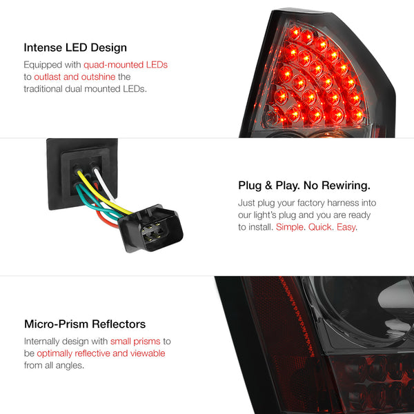 2008-2010 Chrysler 300C Smoked Tail Light