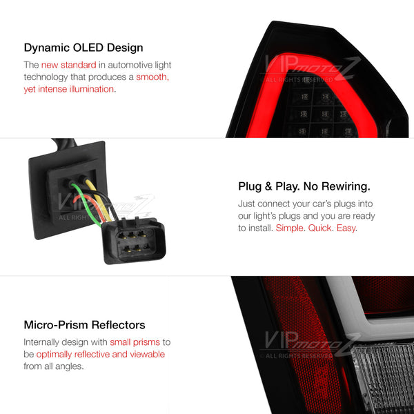 2008-2010 Chrysler 300C Sinister Black Tail Light
