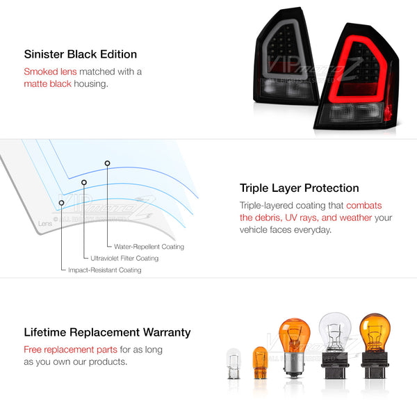 2008-2010 Chrysler 300C Sinister Black Tail Light