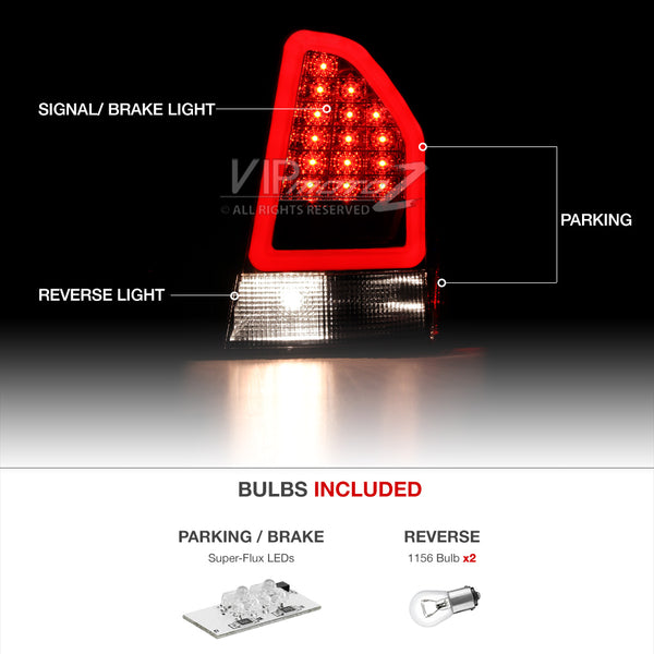 2005-2007 Chrysler 300 Rosso Burgundy Tail Light