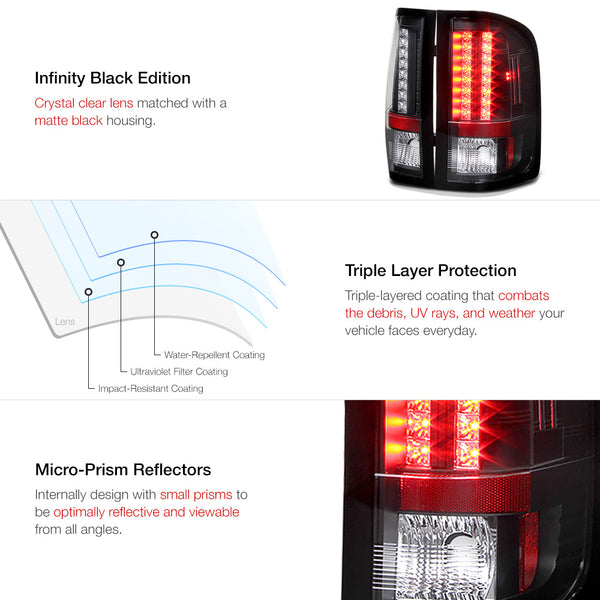 2010-2012 Chevrolet Silverado 1500 | 2500HD | 3500HD Black Tail Light
