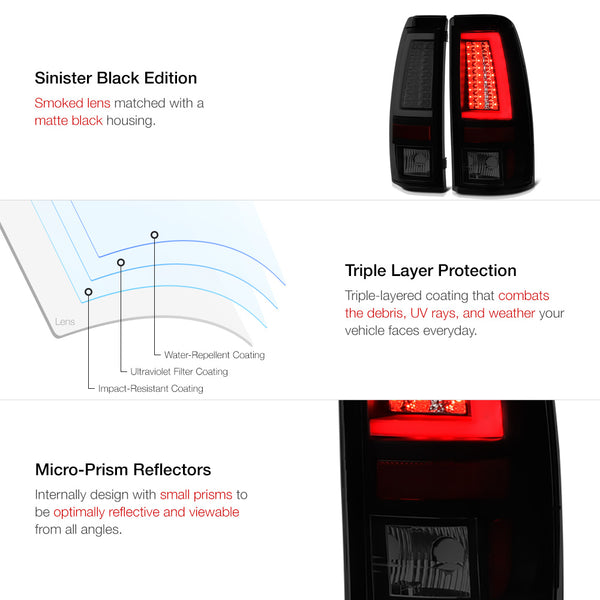 1999-2002 Chevrolet Silverado 1500 | 2500 | 3500 Sinister Black Tail Light