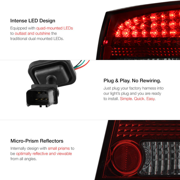 2006-2008 Dodge Charger Rosso Burgundy Tail Light