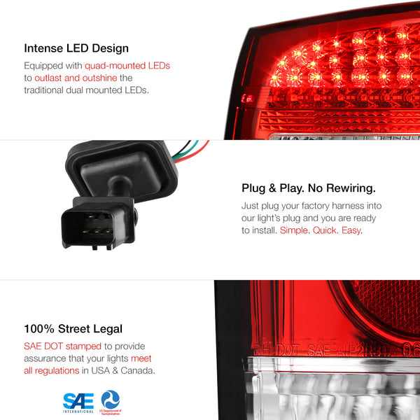 2009-2010 Dodge Charger Rosso Red Tail Light