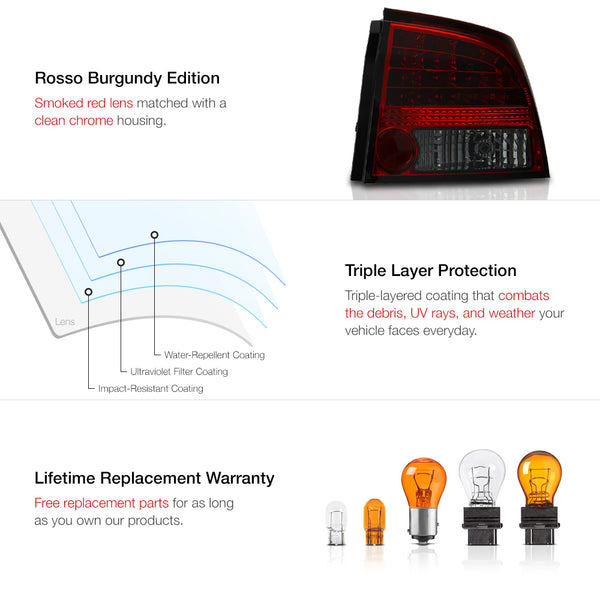 2009-2010 Dodge Charger Rosso Burgundy Tail Light