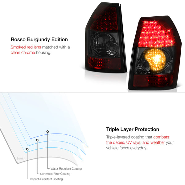 2005-2008 Dodge Magnum Rosso Burgundy Tail Light