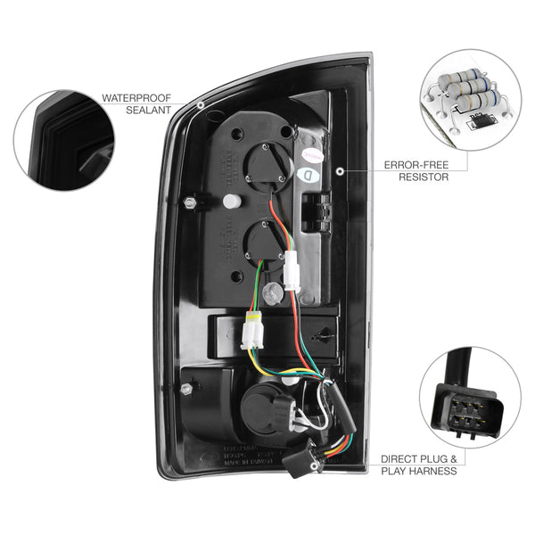 2002-2006 Dodge RAM 1500 Sinister Black Tail Light