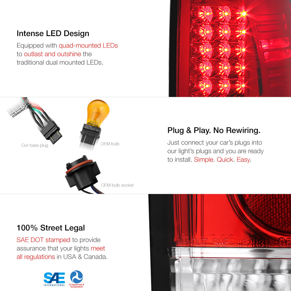 Red LED Tail Lights - Vipmotoz