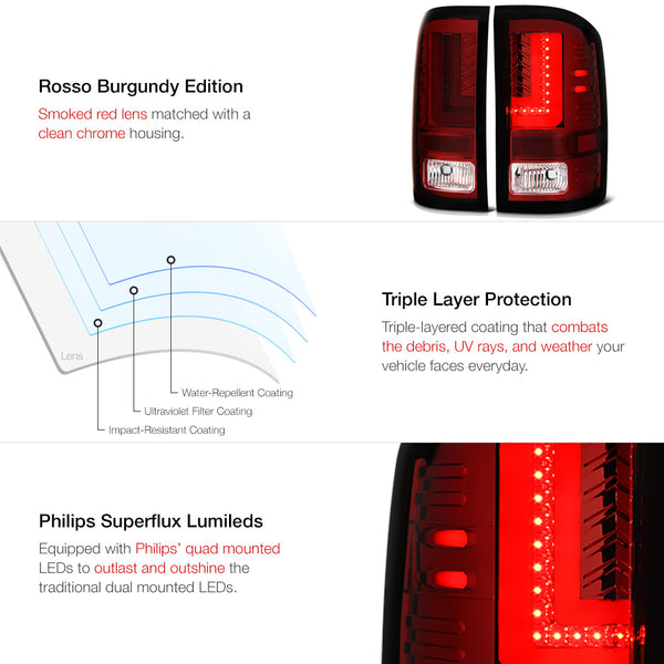 2014-2015 GMC Sierra 1500 Red Tail Light
