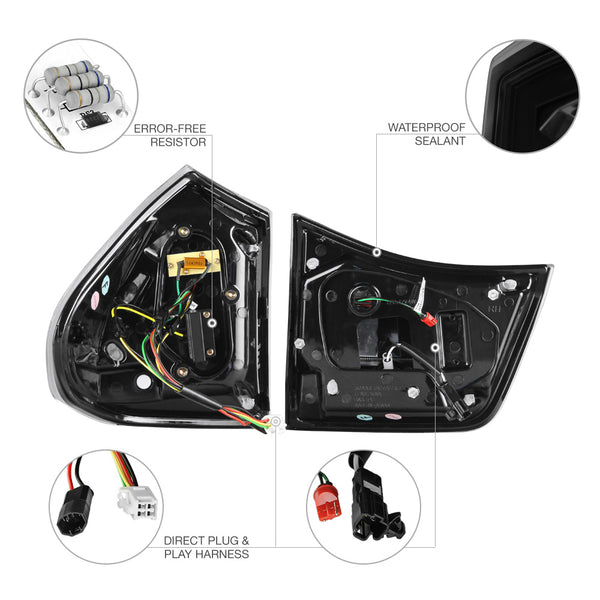 2004-2009 Lexus RX Series Sinister Black Tail Light