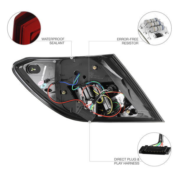 2008-2011 Mercedes-Benz W204 C-Class Rosso Burgundy Tail Light