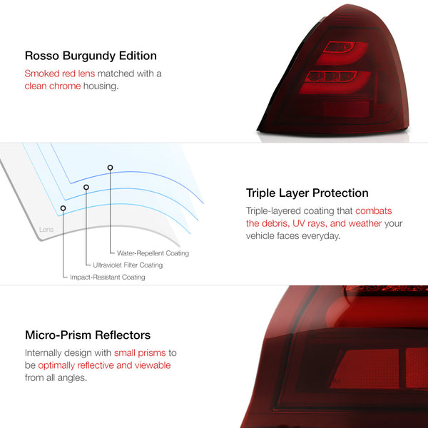 2004-2008 Pontiac Grand Prix Dark Red Tail Light
