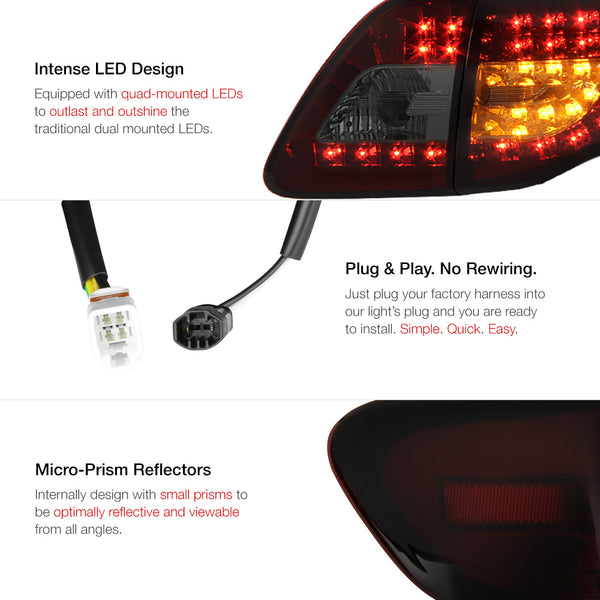 2009-2010 Toyota Corolla Rosso Burgundy Tail Light