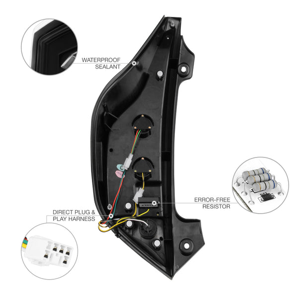 2012-2016 Toyota Prius C Black Tail Light