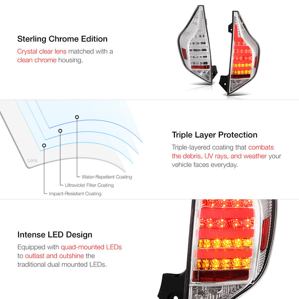2012-2016 Toyota Prius C Chrome Tail Light