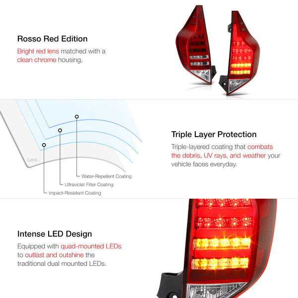 2012-2016 Toyota Prius C Red Tail Light