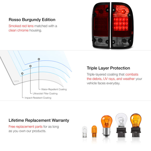 2001-2004 Toyota Tacoma Rosso Burgundy Tail Light