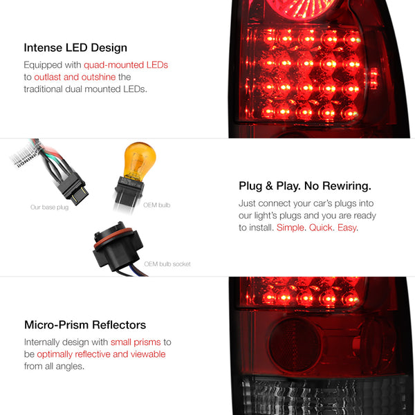 2005-2015 Toyota Tacoma Rosso Burgundy Tail Light