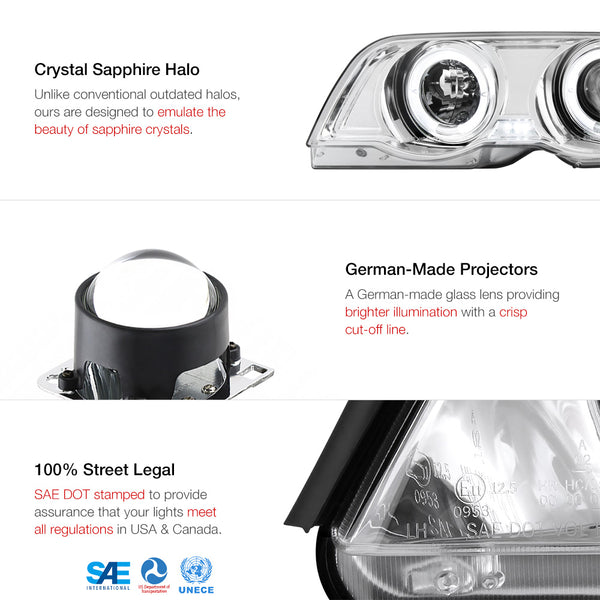 1999-2001 BMW E46 3-Series Chrome Headlight