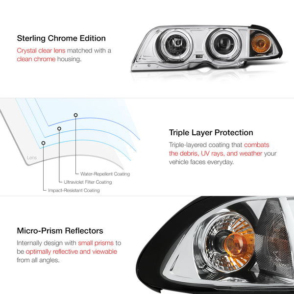 1999-2001 BMW E46 3-Series Chrome Headlight