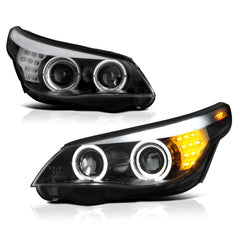 2004-2007 BMW E60 5-Series Black Headlight