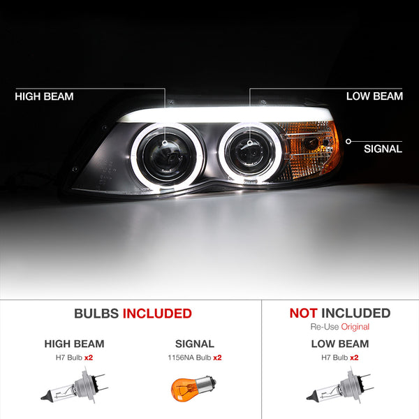 2004-2006 BMW E53 X5 Black Headlight