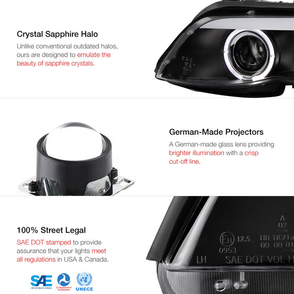2004-2006 BMW E53 X5 Black Headlight