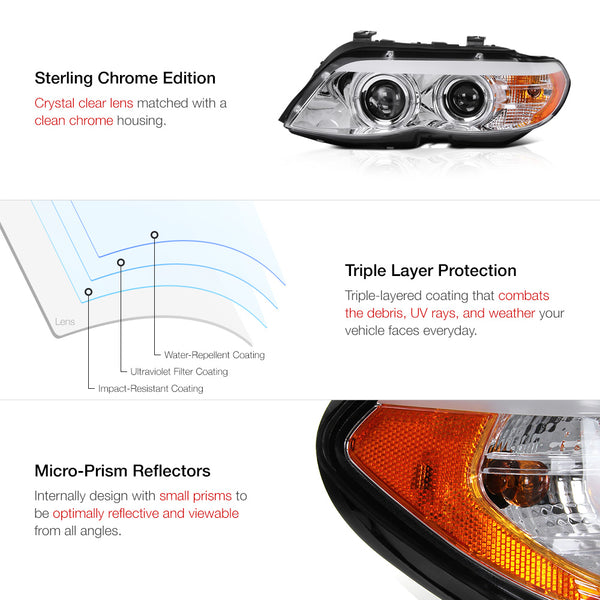 2004-2006 BMW E53 X5 Chrome Headlight