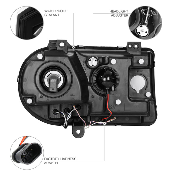 2005-2010 Chrysler 300C Black Headlight