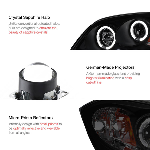 2005-2010 Chevrolet Cobalt Sinister Black Headlight