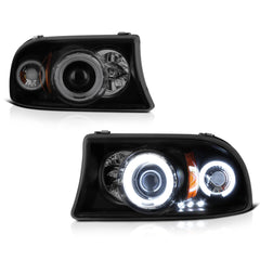 1997-2004 Dodge Dakota Pickup Sinister Black Headlight