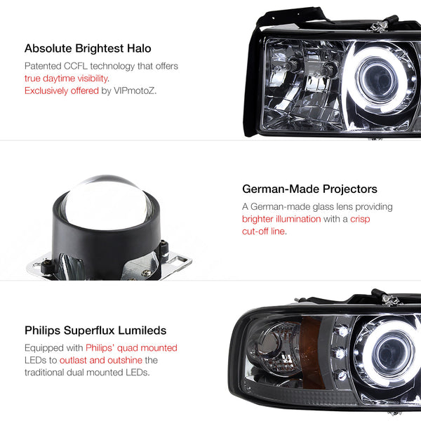 1999-2001 Dodge RAM 1500 Sport Smoked Headlight