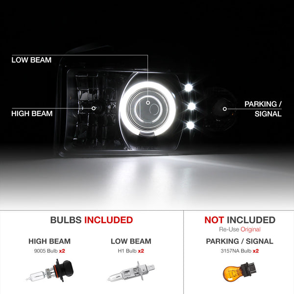 1999-2001 Dodge RAM 1500 Sport Smoked Headlight