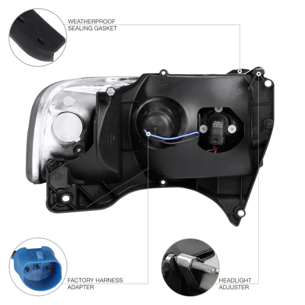 1999-2001 Dodge RAM 1500 Sport Smoked Headlight