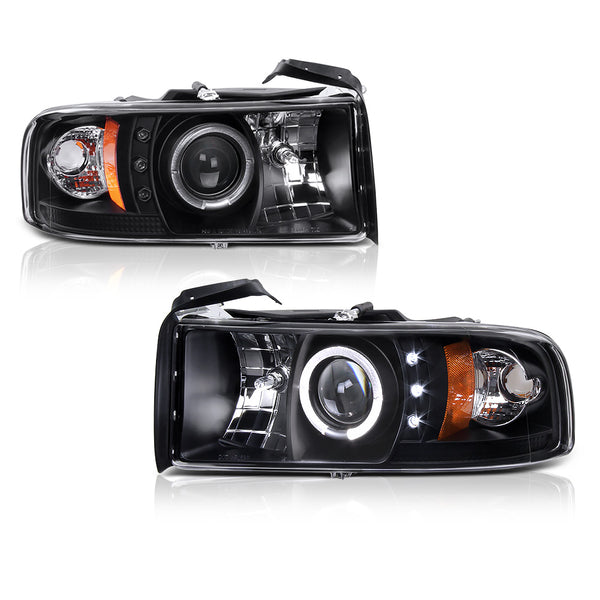 1999-2001 Dodge RAM 1500 Sport Black Headlight