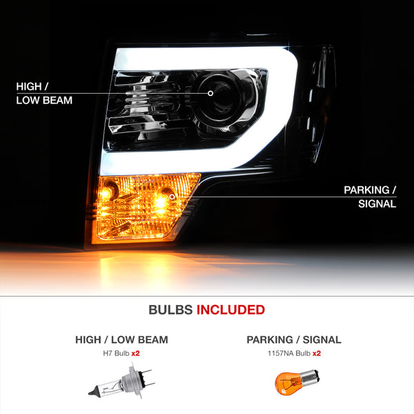 2009-2014 Ford F-150 Smoked Headlight