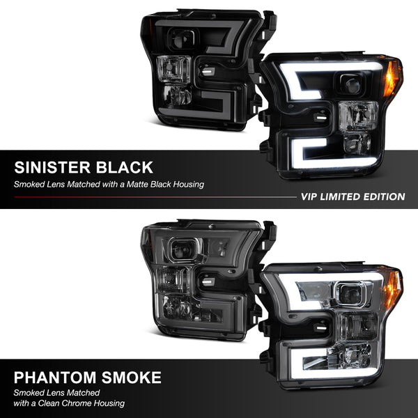2015-2017 Ford F-150 Sinister Black Headlight