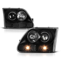 1997-2003 Ford F-150 Black Headlight