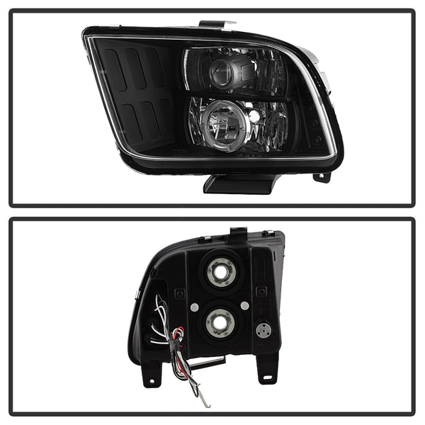 2005-2009 Ford Mustang Black Headlight