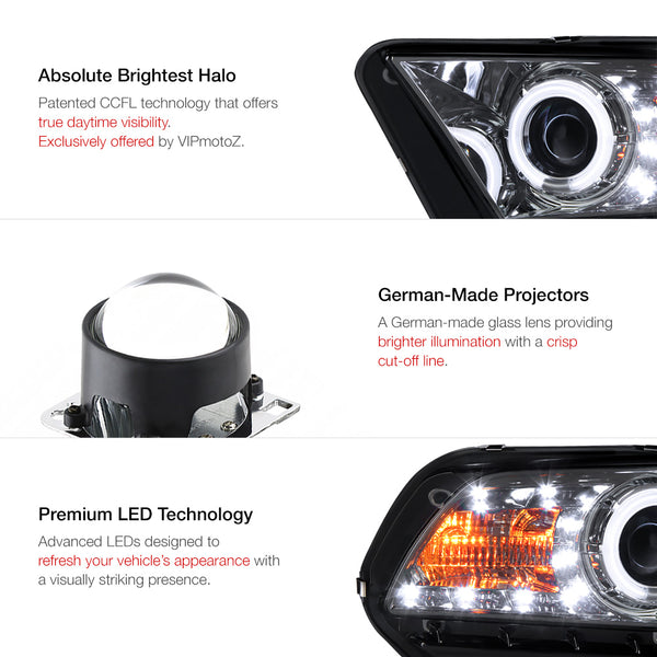 2010-2014 Ford Mustang Smoked Headlight