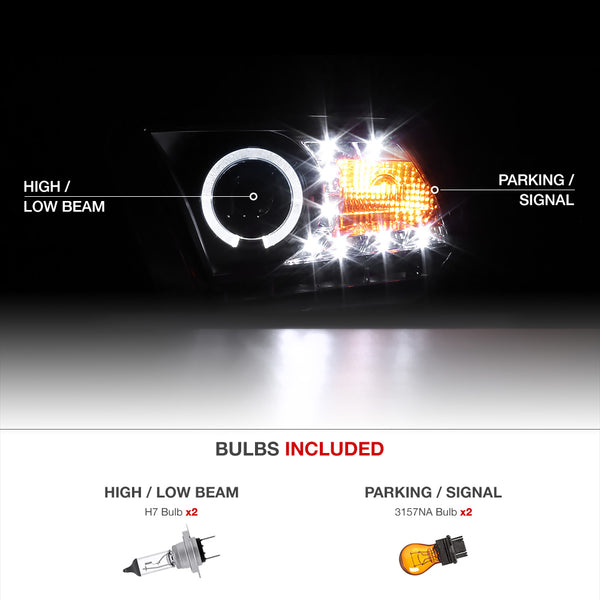 2010-2014 Ford Mustang Black Headlight