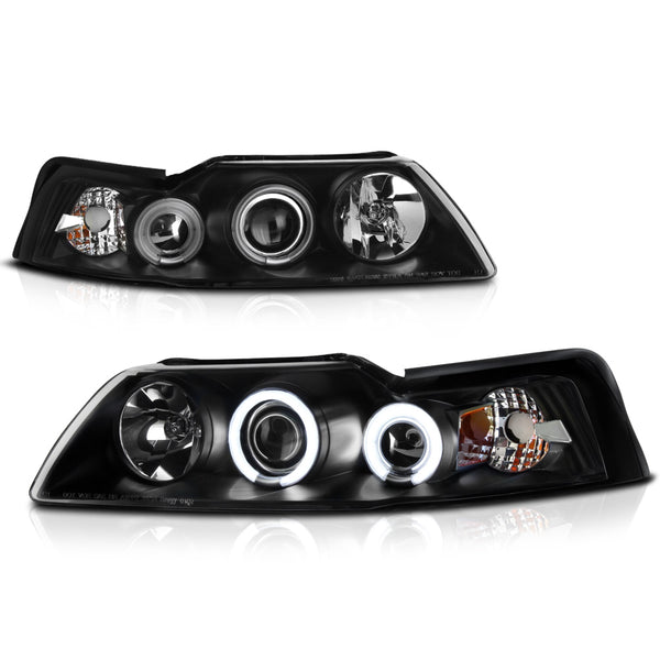 1999-2004 Ford Mustang Black Headlight