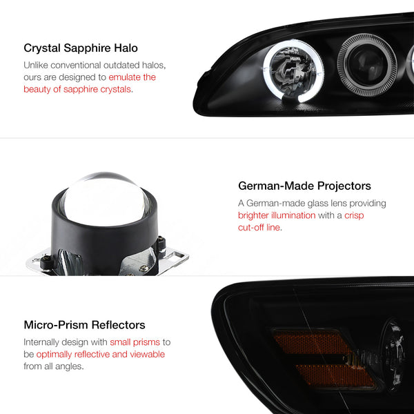 1998-2002 Honda Accord Sinister Black Headlight