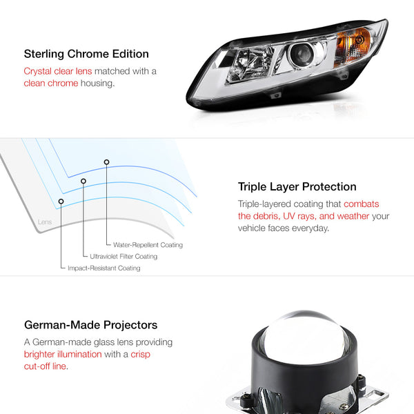 2012-2013 Honda Civic Chrome Headlight