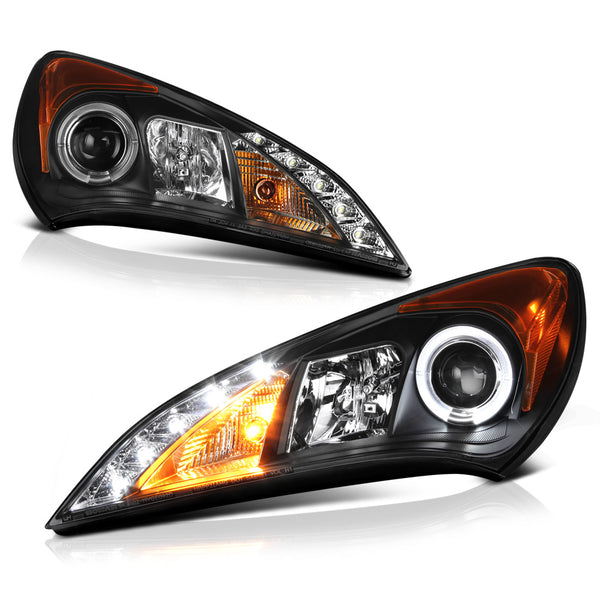 2010-2012 Hyundai Genesis Black Headlight