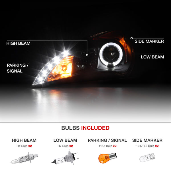 2010-2012 Hyundai Genesis Black Headlight