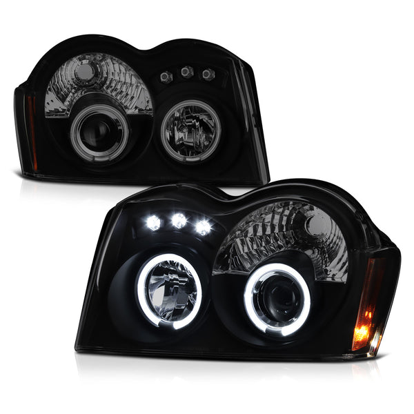 2005-2007 Jeep Grand Cherokee Sinister Black Headlight